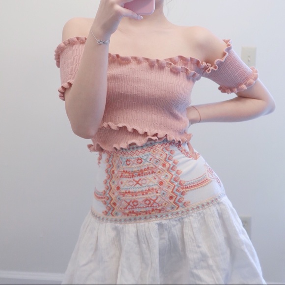 Zara Embroidered Mini Skirt - Picture 2 of 6